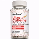 Extended Release Koffeinpiller + Koffein L-Theanine + Focus & Energi Supplement + Ingen Jitters, Ingen Krasj + Naturlig - 120 Kapsler