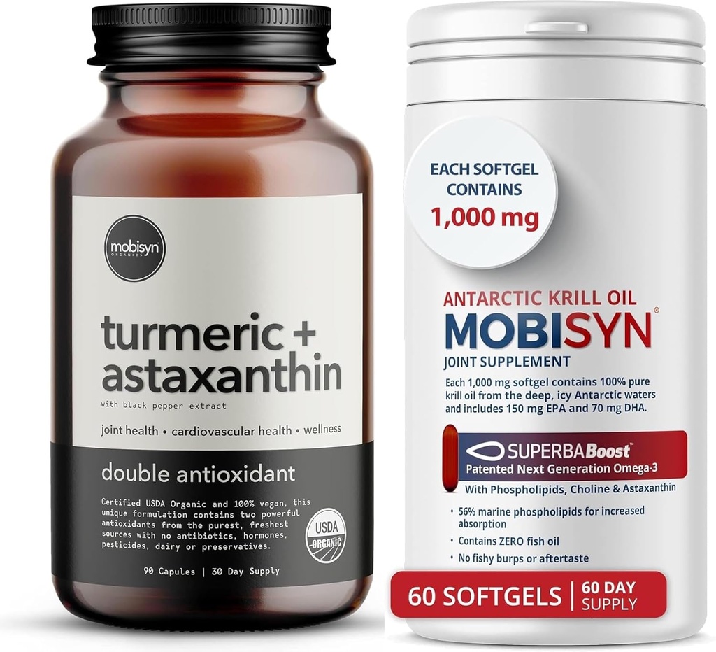 Organics Turmeric med Astaxanthin Supplement + ren krillolje