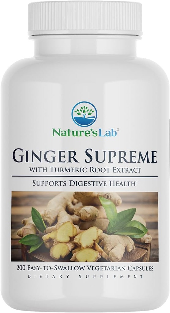 Naturens Lab Ginger Supreme - Ginger Extract, Turmeric Extract - 200 Ct