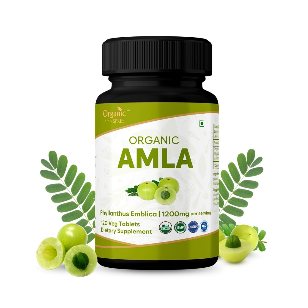 Amla 120 tabletter – USDA Økologisk Indisk Gooseberry – rik på vitamin C & støtter immun helse*
