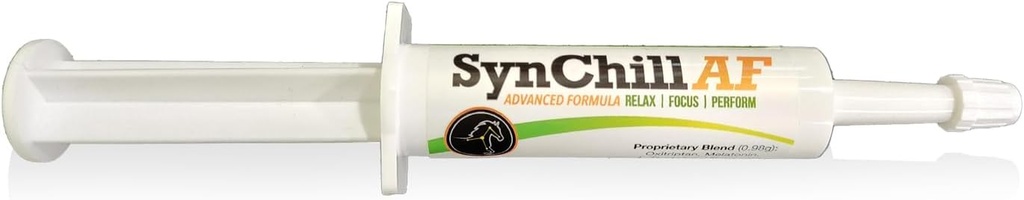 SynChill AF beroligende Gel for nevrologiske hester - enkelt servering - Avansert formel med L-theanin, økt styrke, 100% naturlig kosttilskudd, disposisjon og tillitsstøtte for hester