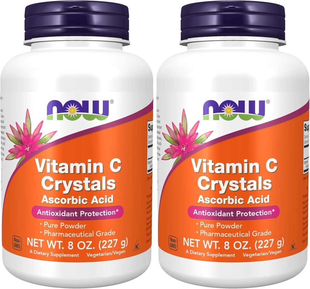 NU Kosttilskudd, vitamin C krystaller (Ascorbinsyre) pulver, antioksidant beskyttelse*, 8-Ounce (Pack of 2)