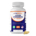 Vitamatic Ceylon Cinnamon 10000 mg Ekvivalent Per Serving (fra 20:1 Ekstrakt 500 mg) med Berberin & Chromium - 240 Grønnsaker Kapsler - Ikke-GMO & Glutenfri