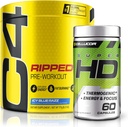 C4 Rippet & SuperHD, Thermogenic Bundle, C4 Rippet Før Trening pulver, ICY Blue Razz 30 Serveringer + SuperHD med Capsimax og grønn te ekstrakt, 60 Serveringer
