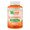 Qunol Zero sukker gummier, gummi med 500mg gummi curcumin, felles støtte Supplement, Ultra høy absorpsjon gummi, vegetarisk, glutenfri, 120 greve