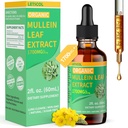 Organic Mullein drops for Lung Cleanse, kraftig 1700 mg Mullein Leaf ekstrakt for immun- og pusteveier støtte, naturlig Mullein Supplement Tinkture Drops Non-GMO & Vegan, 2 Fl Oz