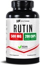 Healthfare Rutin Supplement 500mg | 200 Vegan Kapsler | Naturlig Bioflavonoid Formula | Ekstra styrke Antioksidant Støtte | Ikke-GMO, Glutenfri | laget i USA