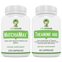 VitaMonk MatchaMax Matcha Kapsler & L-Theanine 400mg - Økt energi og forbedre fokus Bundle
