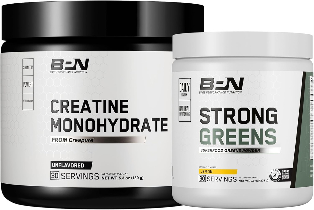 BARE PERFORMANCE NUTRITION BPN Kreatin Monohydrat & Sterk Grønn Bundle