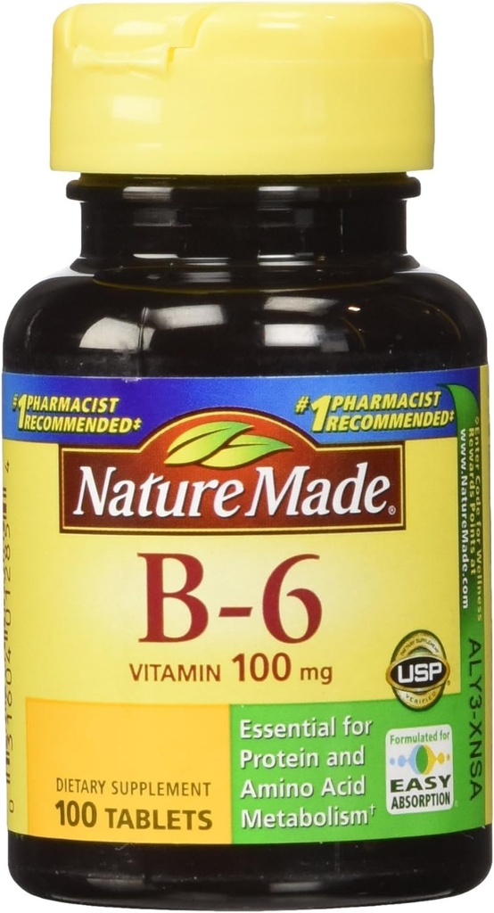Naturlaget vitamin B-6 100 Mg, tabletter, 100-talls (pakke på 2)