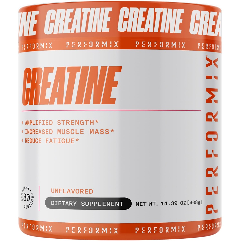 PERFORMIX - Kreatinmonohydrat - 5000 mg per servering (5g) - Før trening - Øk muskelmassen, Forbedre styrke og redusere tretthet - Kreatinmonohydrat pulver - Unflavored - 80 Servering - 400g