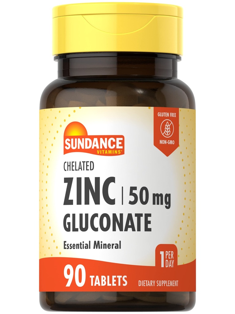 Sundance sink Supplement 50mg 90 tabletter | Chelated essensiell mineral | Vegetarisk, ikke-GMO, og glutenfri