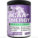 EVL BCAA Aminosyrer pulver - BCAA energi pre trening pulver for muskel gjenoppretting lean vekst og utholdenhet - Hydroring post trening gjenopprette drikke med 6 nøkkel elektrolyter - Grape Splash
