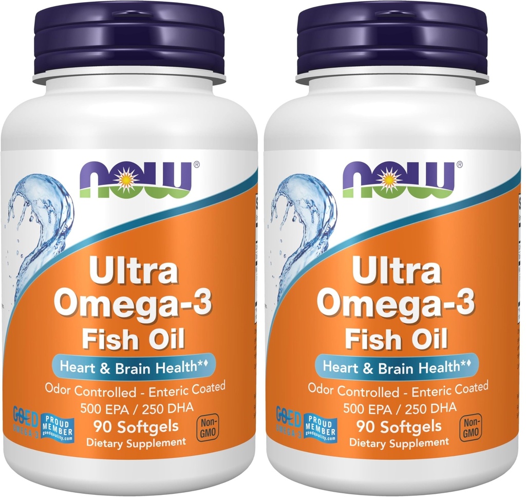 NU Kosttilskudd, Ultra Omega-3 Molekylært destillert og enterisk coated, 90 Softgels (pakke med 2)