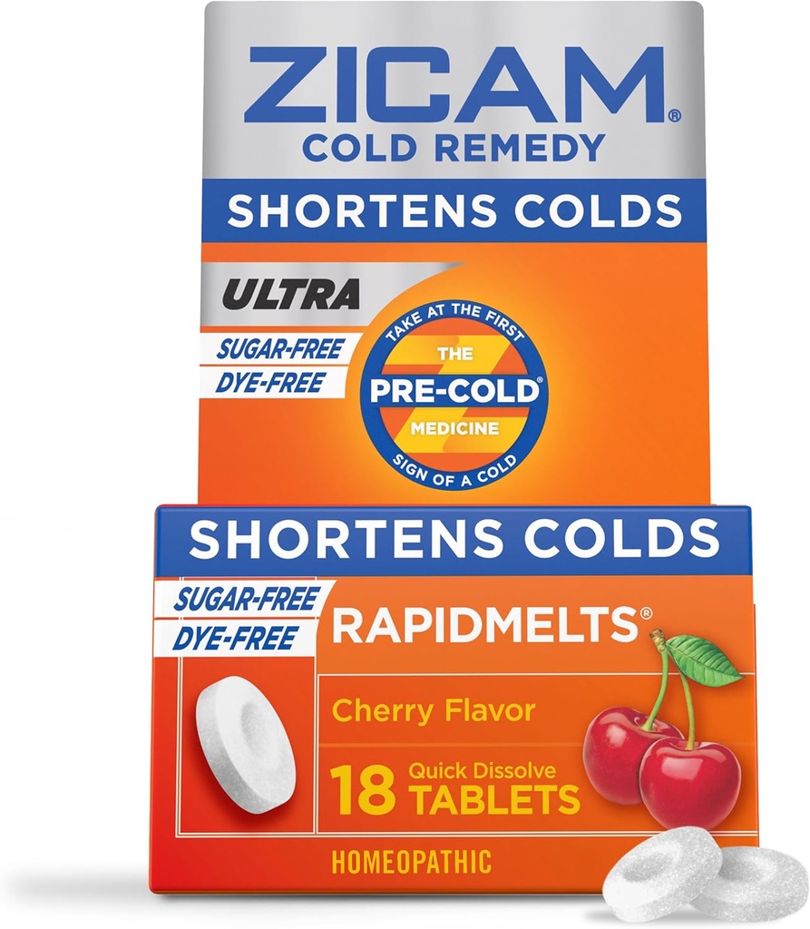 Zicam Cold Remedy Sink Rapidmelts, Cherry Flavor, 18 greve (pakke med 1)
