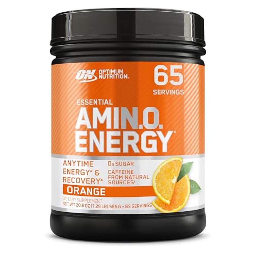 Optimum Nutrition Amino Energy - Før trening med grønn te, BCAA, Aminosyrer, ketovennlig, grønn kaffeekstrakt, energipulver - Orange kulere, 65 serveringer (Packing May Vary)