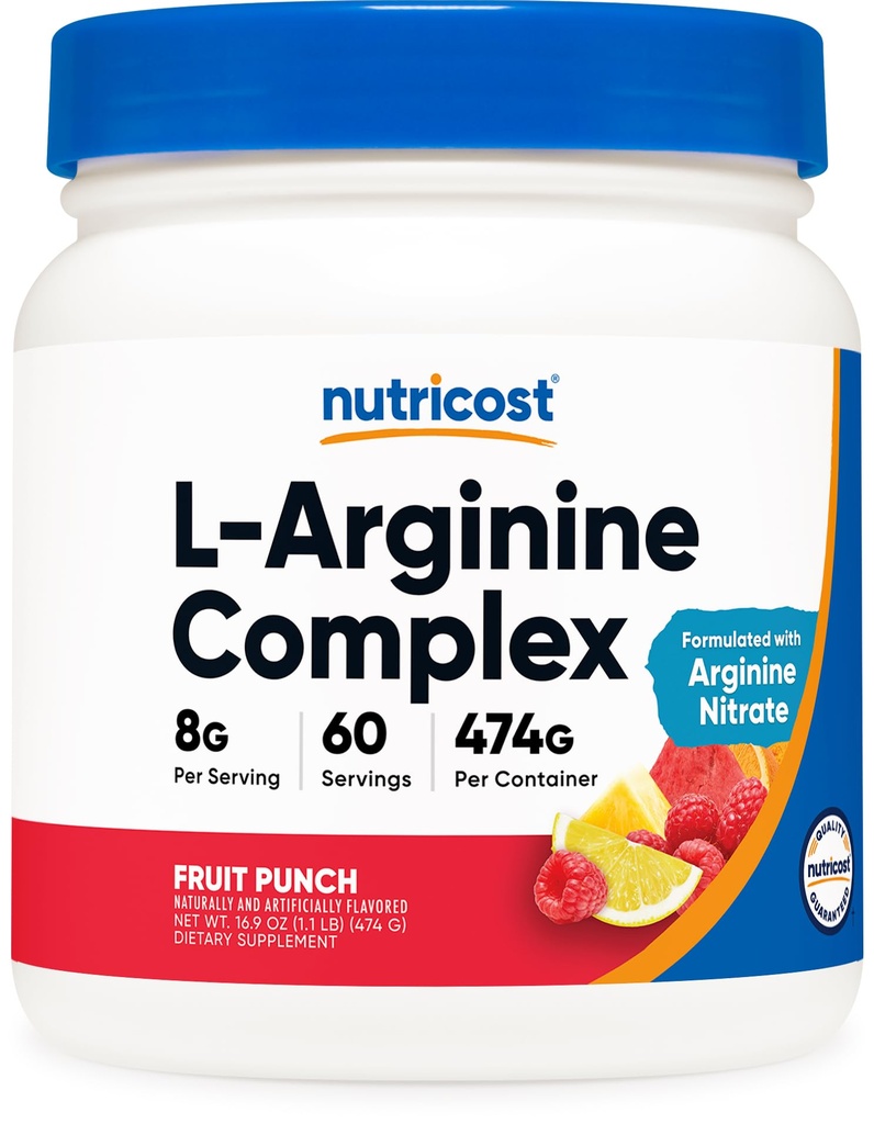 Nutricost L-Arginine Complex (Fruit Punch, 60 Services) - Hotelltilbud i siste øyeblikk på Internett