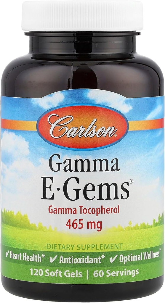 Carlson Labs Gamma E-Gems, Gamma Tokopherol, 465 mg, 120 Softgels