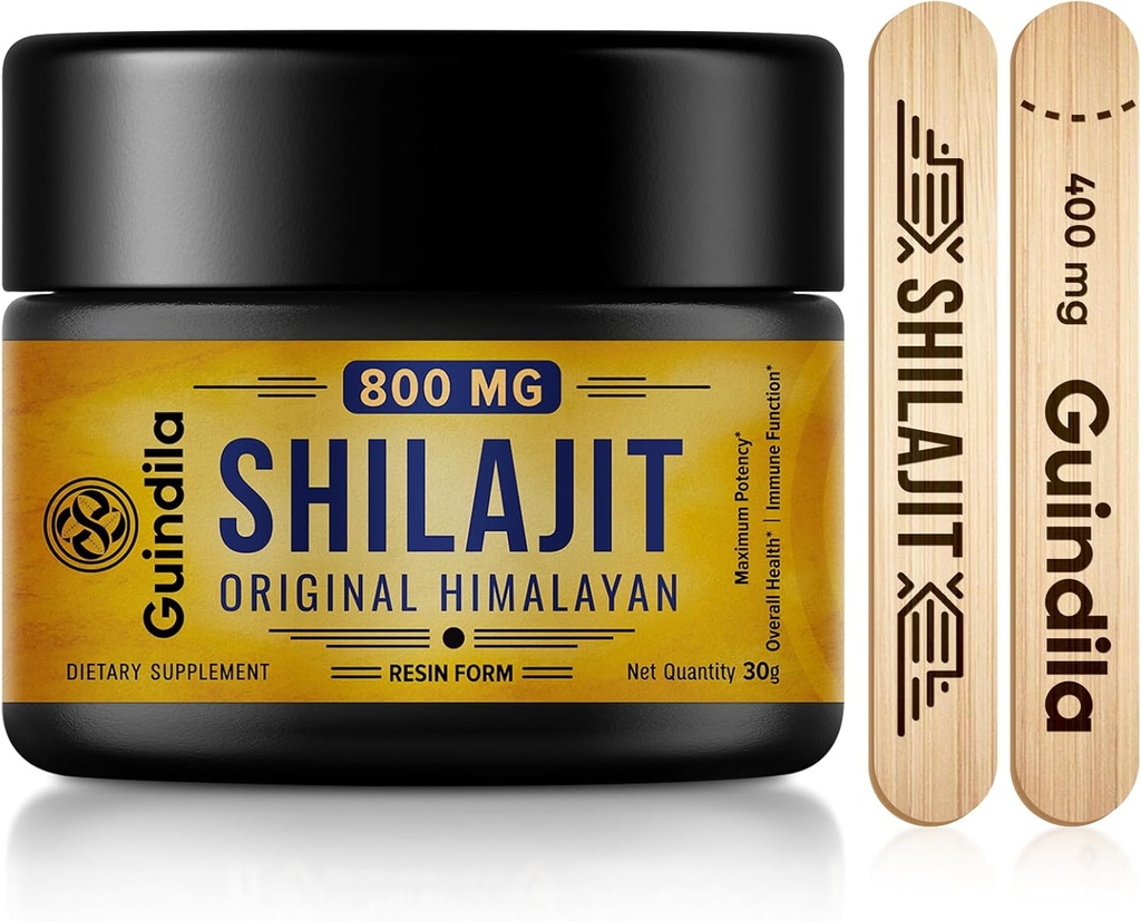 800mg Shilajit Supplement-Shilajit ren Himalayan Organic Shilajit Resin med maksimal potens, Original fra Himalaya med 85 + Trace Minerals & Fulvic Acid for fokus & energi,immunitet, 30 gram