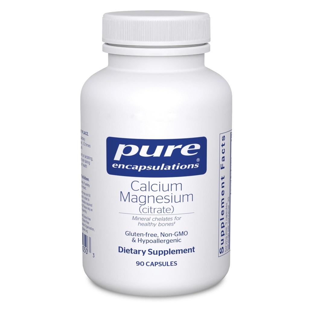 Ren innkapsler Kalsium Magnesium (Citrat) - 240 g Kalsium & 240 g Magnesium - Bone Helsestøtte - Ikke-GMO & Vegan - 90 kapsler