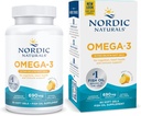 Nordic Naturals Omega-3 in Fish Gelatin, Lemon Flavor - 60 Fish Gels - 690 mg Omega-3 - Fish Oil - EPA & DHA - Immunstøtte, hjerne og hjerte helse, Optimal velvære - Non-GMO - 30 Services