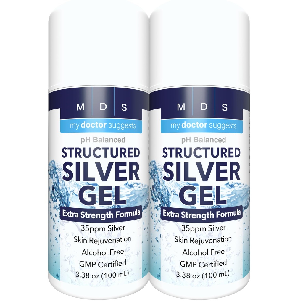 Colloidal Silver Gel ekstra styrke - 35ppm Aktivert kolloidal sølv Gel for maksimal styrke - laget i USA - strukturert formel i en komfortabel 2 pakke
