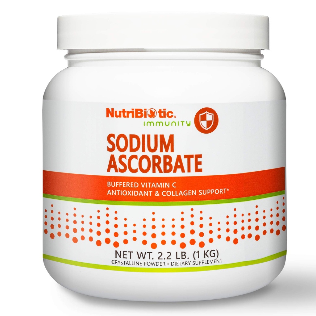 NutriBiotic - Natrium Askorbat Buffered Vitamin C pulver, 2.2 Lb | Vegansk, ikke-Acidic & Easier på dialyse enn askorbinsyre | essensiell immunstøtte og antioksidant Supplement | Gluten og GMO Gratis