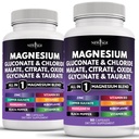 Ny AGE Magnesium Supplement -Powerful Glorynat Citrate Malate Oxid Taurate Aspartate Gluconate Orotate & Mag Klorid Manganese Bone Helse og Bone Styrke, Joint Support- 180 greve
