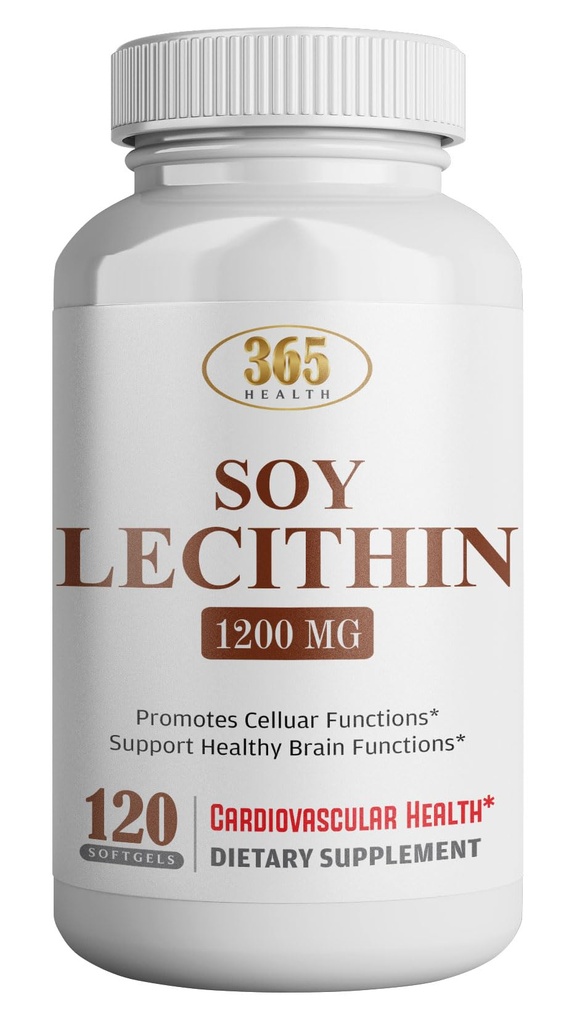 Helse LFE Lecithin 1200mg, høy styrke, 120 Softgels, naturlig kombinasjon av essensielle fettsyrer for å støtte hjernen og nervefunksjonen- Lecithin Food Grade, 1200mg per servering, kosttilskudd
