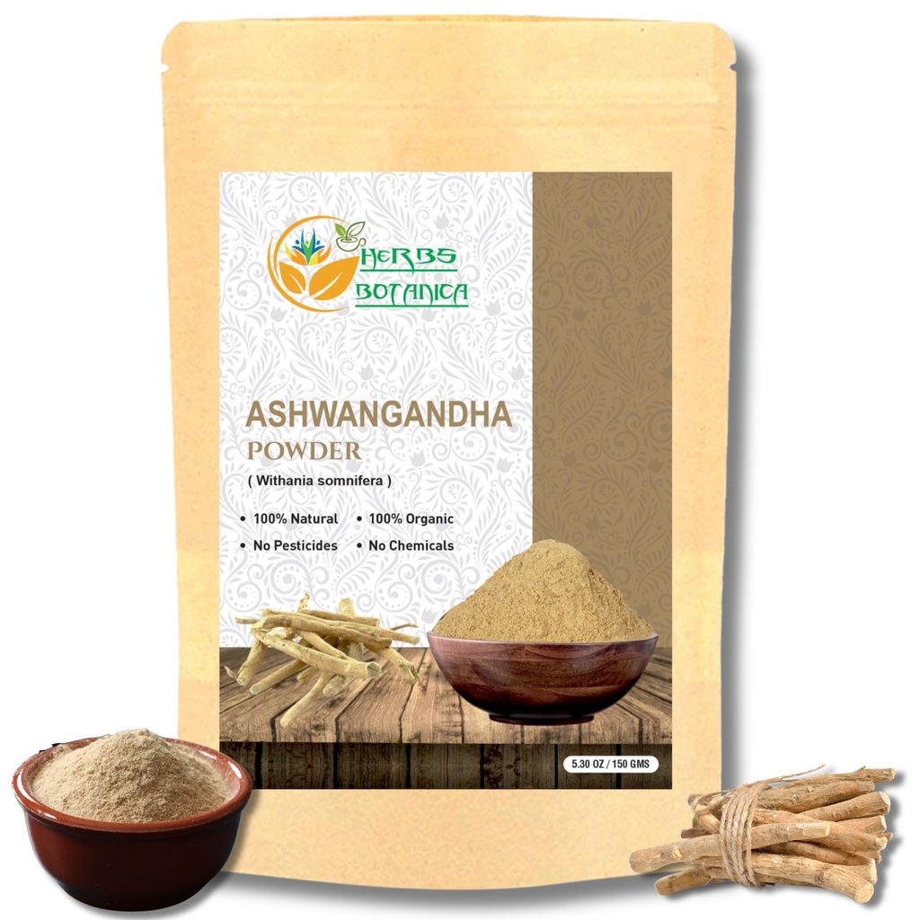 Herbs Botanica Ashwagandha Root pulver medania Somnifera pulver Ashwaganda Ayurvedic Herbal Supplement støtte og styrke 5.3 oz
