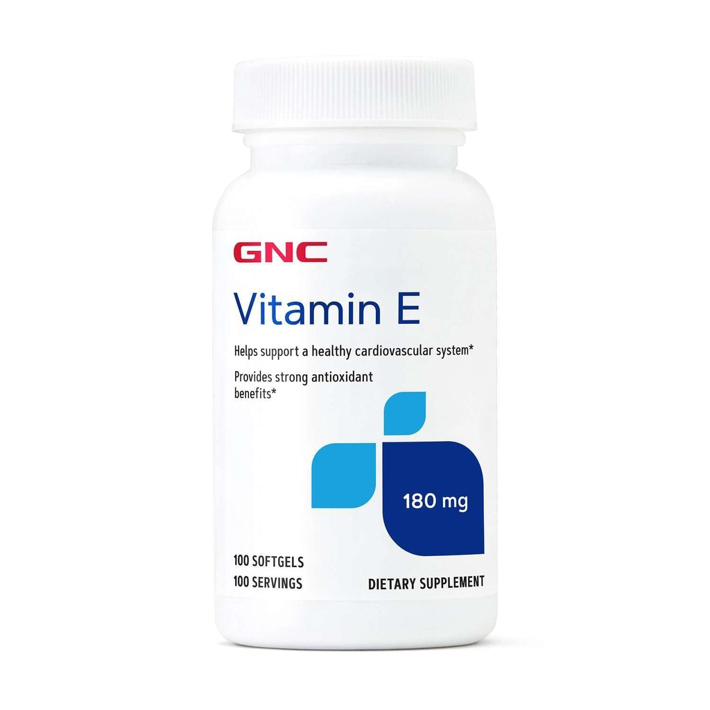 GNC vitamin E 200mg Supplement, støtter et sunt kardiovaskulært system, 100 serveringer