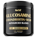 Glukosamine Chondroitin MSM med immun- og fellesstøtte Supplement 2000mg - Turmeric Curcumin Root, Boswellia, Elderberry, Echinacea og mer - 120 kapsler - Beinhelse, Fleksibilitet og styrke støtte