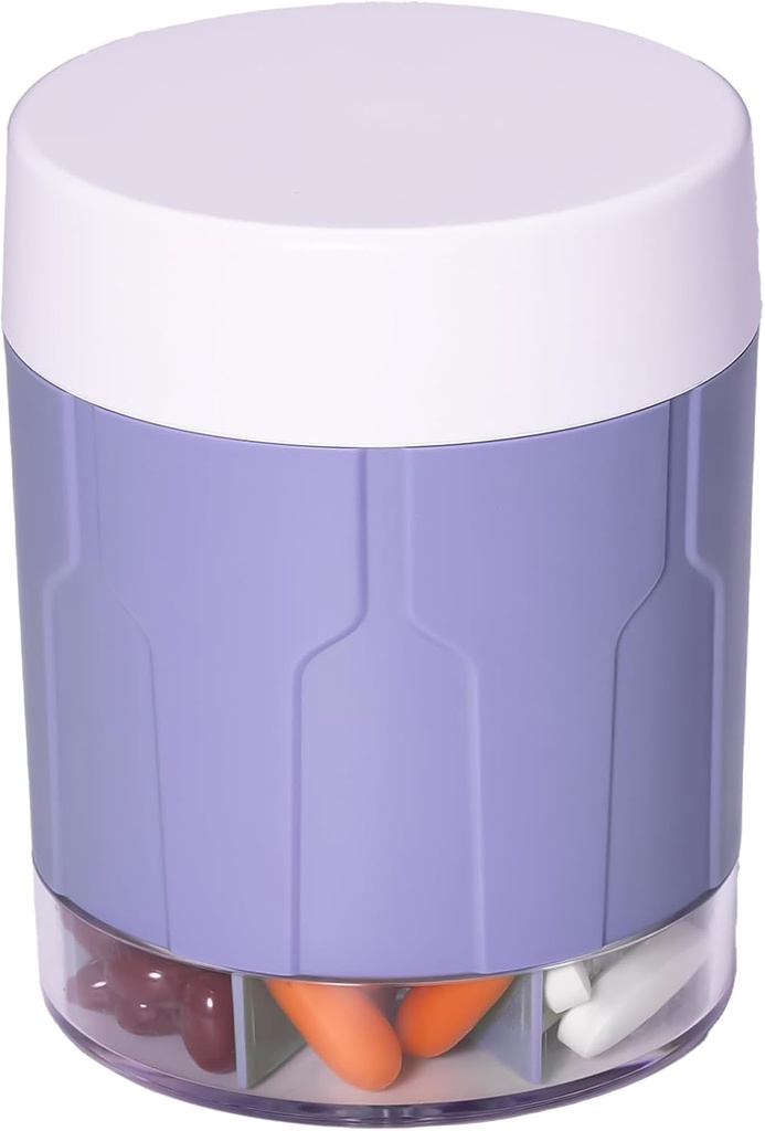 Betife ekstra store kosttilskudd Organizer,Weekly Pill Organizer Flaske, Daglig piller dispenser med 7 store sammenligninger, Organizer å holde 7 dagers vitamin medisinering, 21 etiketter og en rengjøringsbørste (Purple)