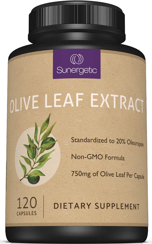 Premium Olive Leaf Extract Capsules – Standardisert til 20% Oleuropein – Super Styrke Olive Leaf Exact Supplement støtter immunsystem & kardiovaskulær helse – 750 mg Per Kapsel – 120 Kapsler