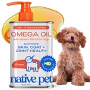 Native Pet Omega 3 Fish Oil for hunder og katter - fremmer sunn hud, skinnende Coat, og sterke ledd - laget med Wild Alaskan Salmon Oil for hunder - Tastig, raskabsorberende Omega 3 6 9 flytende kosttilskudd - 8oz