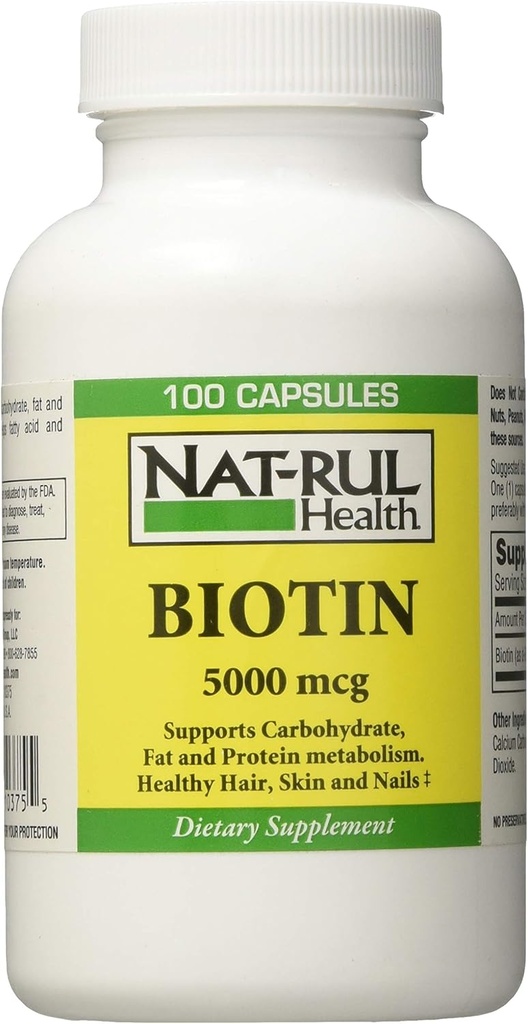 NAT-Rul Biotin 5000 mikrog Kapsler 100 ea