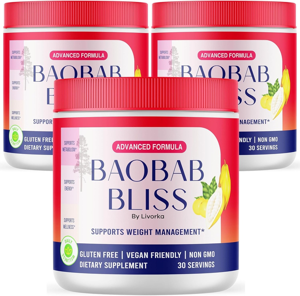 (3 pakke) Baobab Bliss pulver, Baobab Bliss organisk pulver, Baobab Bliss pulver Alt naturlig fiber Supplement, Baobab Bliss frukt pulver, Baobab Bliss pulver organisk gjennomgang, 90 serveringer i 3 måneder