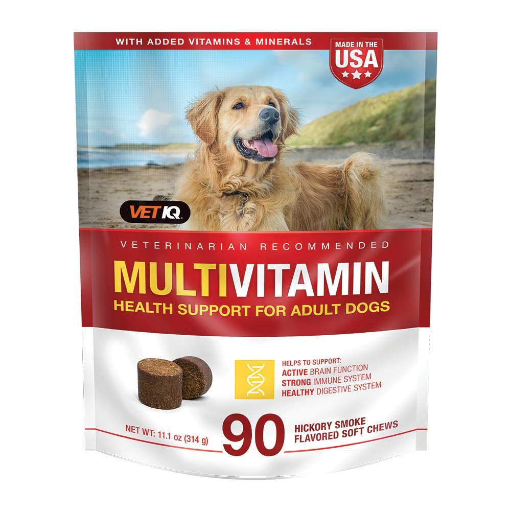 VetIQ Multivitamin Supplement for hunder, helsestøtte Supplement Mykt Chews, 90 greve