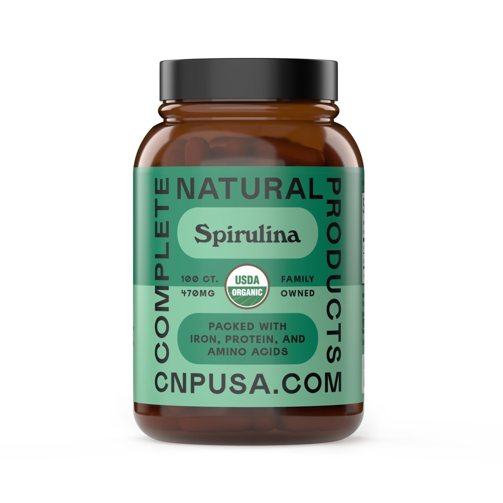Pure Hawaiian Blå Grønn Spirulina pulver kapsler - 470mg kapsler 100 piller, ikke GMO, naturlig