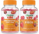 Livbare Probiotika 5 milliarder Kids + Prebiotic Fiber Kids, Gummies Bundle - Great Tasting, vitamin Supplement, Glutenfri, GMO Free, Chewable Gummy