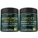 Bundle 5in1 Ashwagandha Shilajit & 5in1 Ginger Supplement - Støtte hjerte, Digestion helse og immun