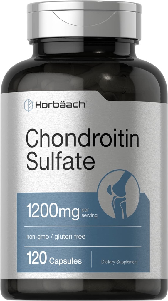 Horbaäch Chondroitin Sulfate 1200 mg | 120 kapsler | Ikke-GMO & Glutenfri Supplement
