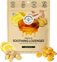 Beekeepers Naturals Soothing Honning Ginger Lemon Cough Drops - Immun støtte med vitamin D, sink og propolis Throat Soothing Lozenges, 14 Ct