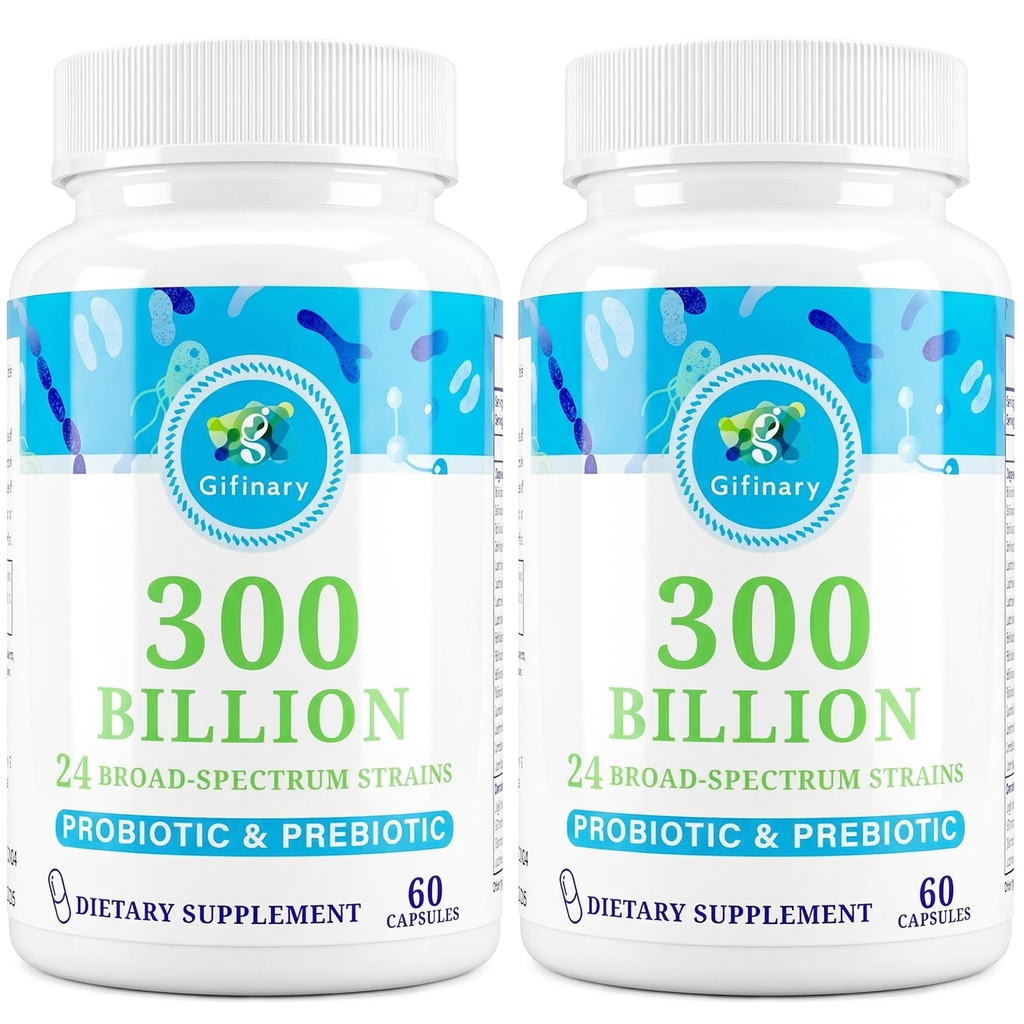 Probiotika for kvinner og menn - 300 milliarder CFU, 24 Strains Probiotika + 15 organiske urter Prebiotika for Digestive, Gut Helse, Immune, Diarrea & Helbredelse - 4 måneders forsyning