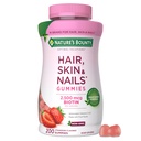 Naturens Bounty Optimale løsninger Hår, hud og negler Pectin Gummies, 2500 mht Biotin Per Serving, Ingen Stick Gummy, Vegetarisk Formel, Jordbær Flavor, 200 telle, 100 totale serveringer