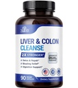 Liver Detox & Colon Cleanse - 2X Sterkere - Liver Cleanse Detox & Repair - Colon Cleanser & Detox - Premium Melk Thistle Supplement - Menn og kvinner - Vegan 90 kapsler