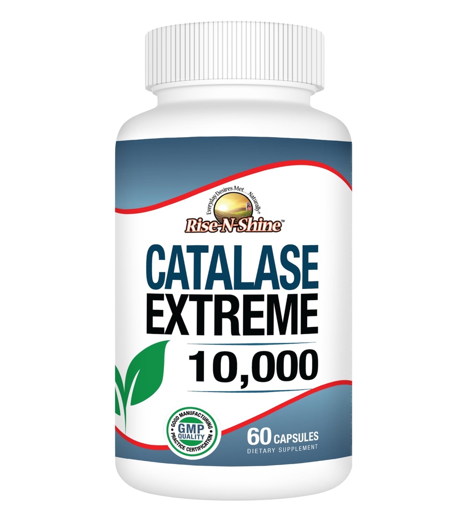Rise-N-Shine Catalase Extreme Supplement 10.000 med Sag Palmetto, Biotin, Fo-Ti, PABA - Hår Kosttilskudd for Sterkt hår - 60 Kapsler