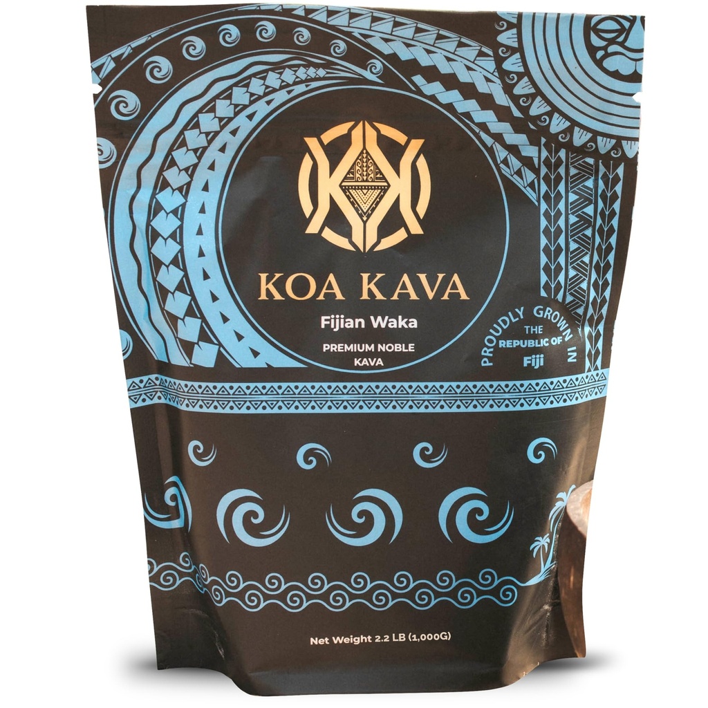 Koa Kava Fiji Kava pulver- Premium Noble Loa Waka Root Balansert og Mellow Feel (1 KG, 2.2LB)