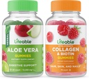 Livbar Aloe Vera + Collagen & Biotin, Gummies Bundle - Great Tasting, Vitamin Supplement, Glutenfri, GMO Gratis, Chewable
