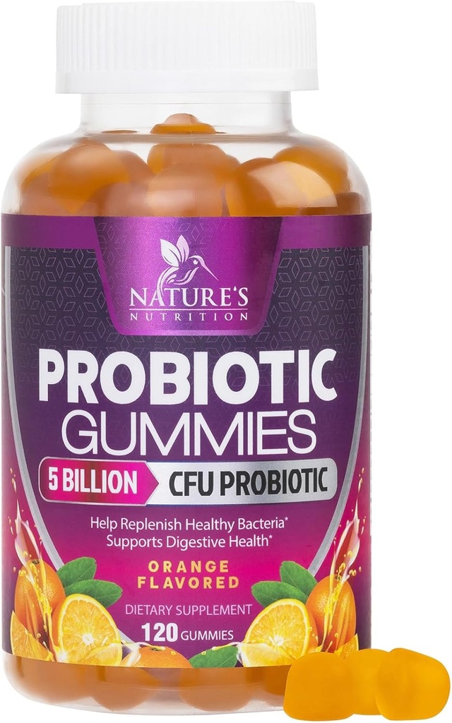 Probiotika Gummier for kvinner & menns digestiv helse, 5 milliarder CFU, Beste daglige probiotika Gummy for Vaginal, Immun støtte og Gut helse, støtter anledninger galaks Gas & Bloating, 120 Gummies